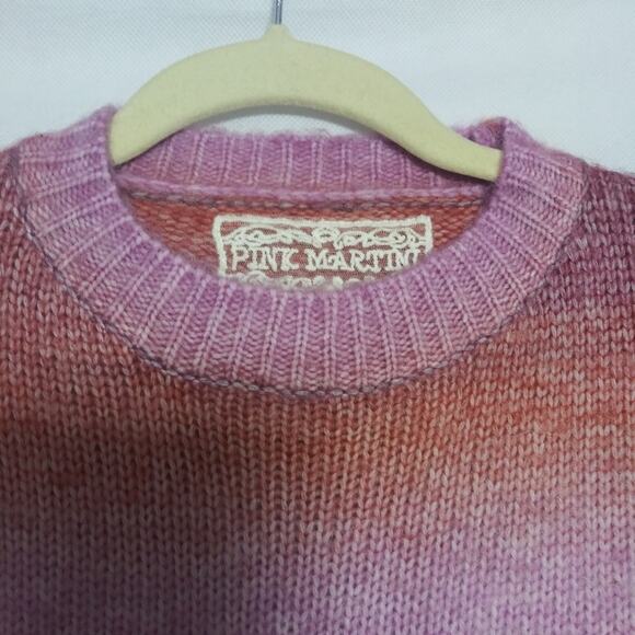 Pink Martini Twilight Sweater Multi Color Ombre Puff Sleeve Soft Wool Size Small - Picture 4 of 7